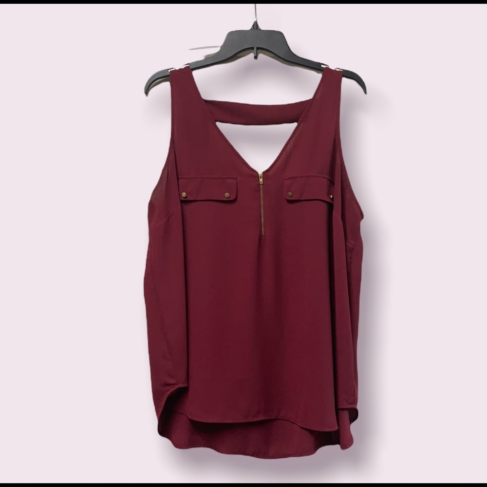 Sheer Maroon Tank